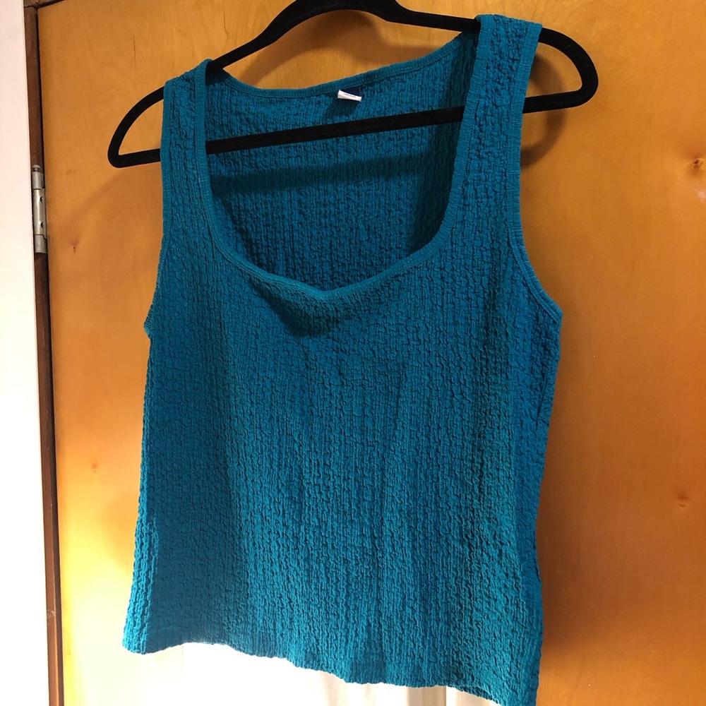 Old Navy Turquoise Textured Tank Top
